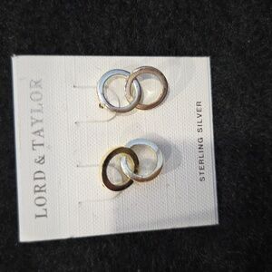 Lord & Taylor Silver Interlocking Earrings